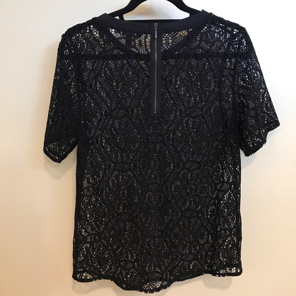 Blue Open Knit Top